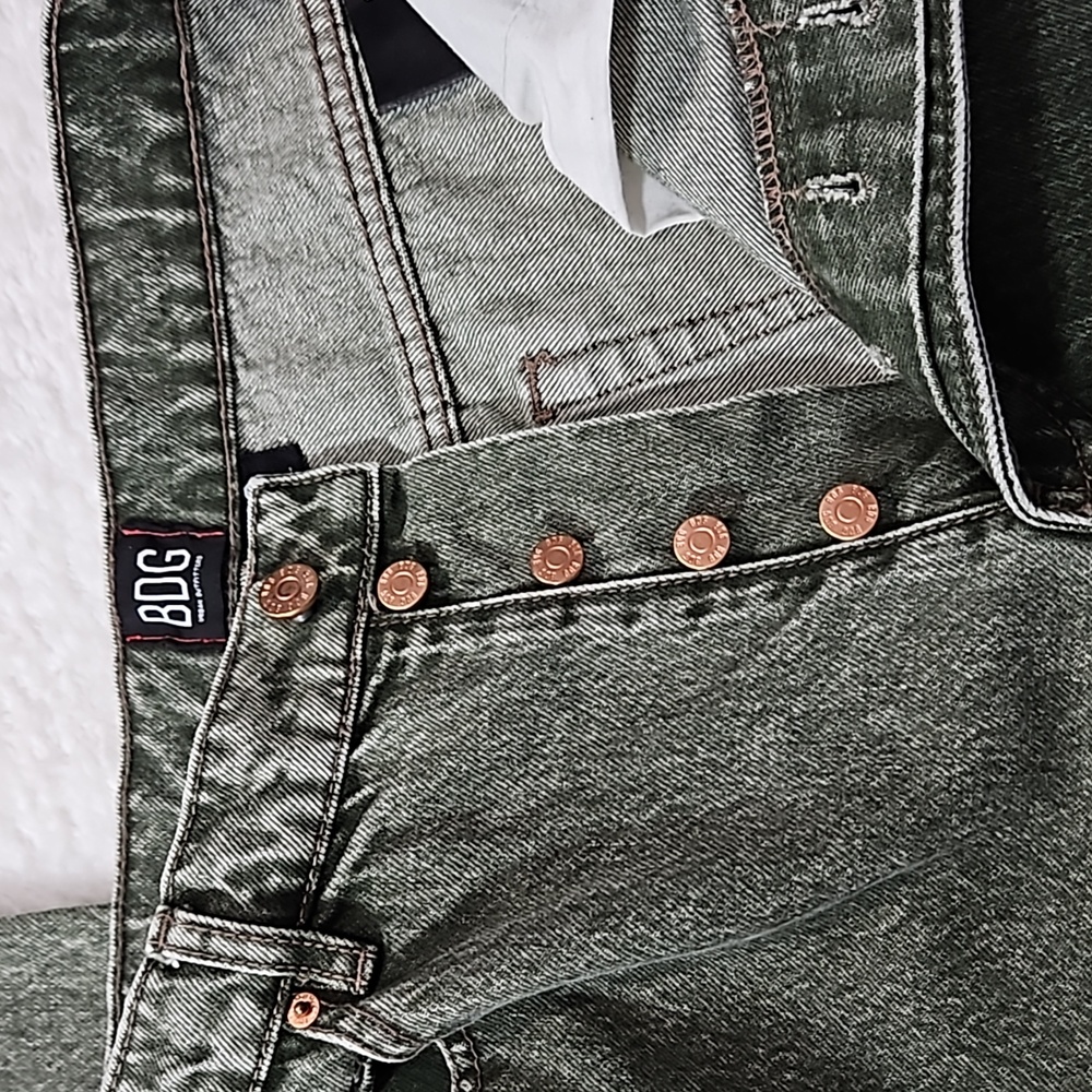 Urban Outfitters BDG Slim Straight Acid Green Jeans 30 Button Fly - Picture 11 of 11